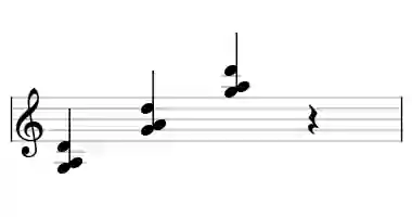 Sheet music of G sus2 in three octaves